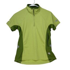 Mountain Hardwear Cycling Shirt Women Small Short‎ Sleeve Two Tone Green Outdoor